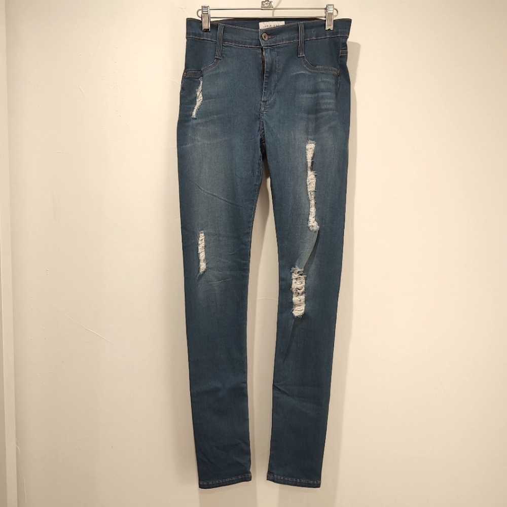 James Jeans Twiggy Dancer Mykonos Distressed Stretch Leggings Zip Up Siz…